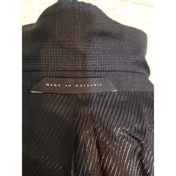 HUGO BOSS 42S MENS SPORT COAT WINDOWPANE SUPER 110 CHARCOAL GRAY TWO-BUTTON S329 - Picture 5 of 9